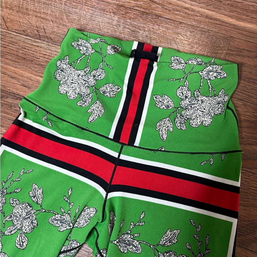 Green Floral Leggings